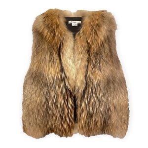 Haute Hippie Raccoon Vest with Merino Wool Lining
